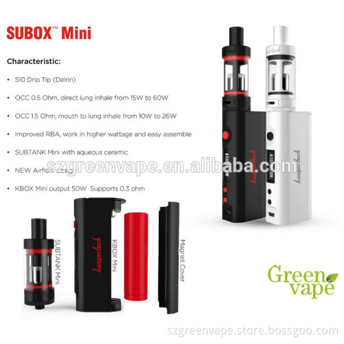 100% authentic Kanger Newest Subox Mini kit, subtank mini, subox mini starter kit